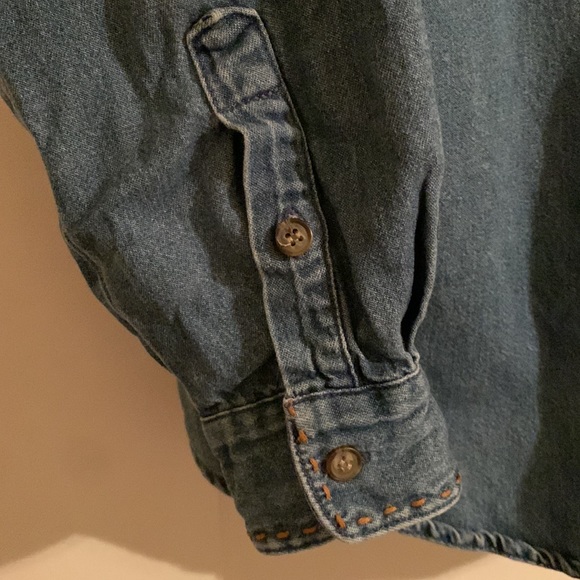 Talbots Denim Button Down, Embroidered Birds Design, Oversized Fit, Fall Ready! - Picture 5 of 8